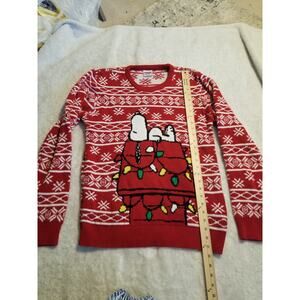 Holiday Party Charlie Brown Peanuts Snoopy Christmas Sweater Size L SkuC116